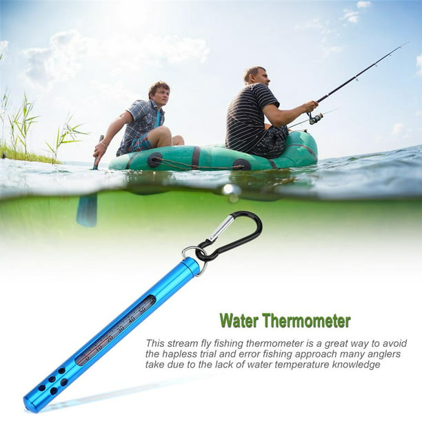 Fly Fishing Thermometer Outdoor Durable Metal Case Stream Fly Fishing Thermometer with Strong Spring Clip Accessory